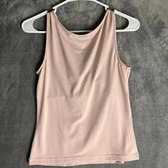 Vtg Y2K Express Size Medium Twist Blouse Contour Ribbed V Neck Wide Strap Tank - Picture 3 of 5